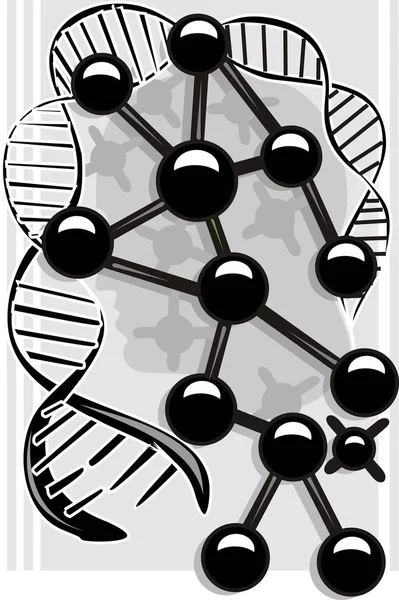 Ilustração Abstrata Arte Molecular Biologia — Fotografia de Stock