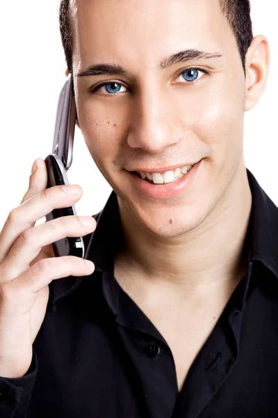 Jeune Homme Avec Téléphone Portable — Photo