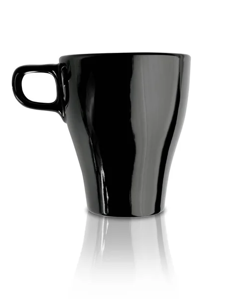 Чорна Чашка Кави Ізольована Білому Фоні — стокове фото