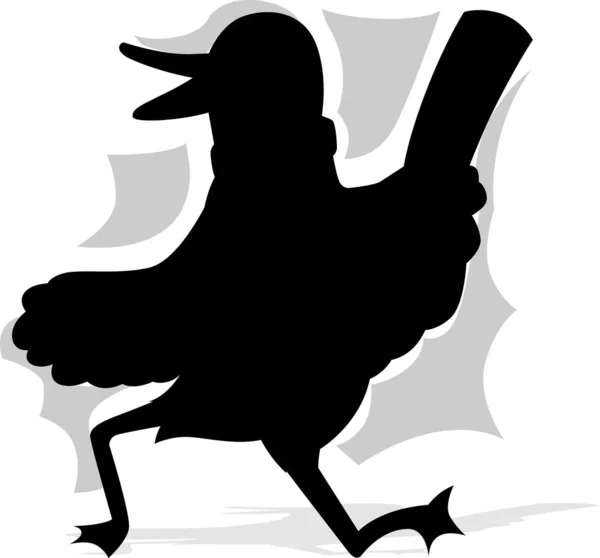 Vektorová Ilustrace Černobílé Siluety Ptáka — Stock fotografie