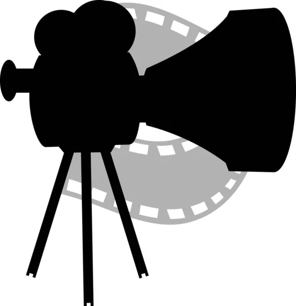 Woodcut Illustration Movie Projector — Stock Photo, Image