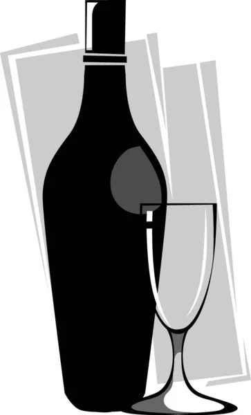 Copo Vinho Garrafa — Fotografia de Stock