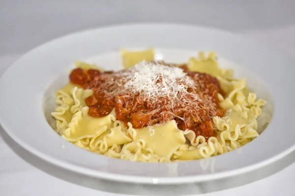 Pasta Con Salsa Tomate —  Fotos de Stock