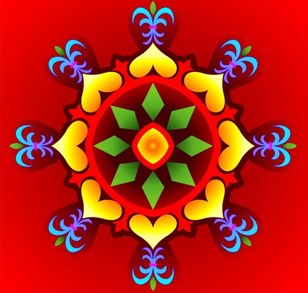 Mandala Grafică Fundal Flori — Fotografie, imagine de stoc