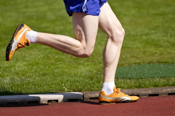 Legs Man Running Field — Stock Photo, Image