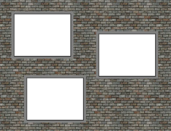 Pusta Ramka Ścianie Cegły — Zdjęcie stockowe