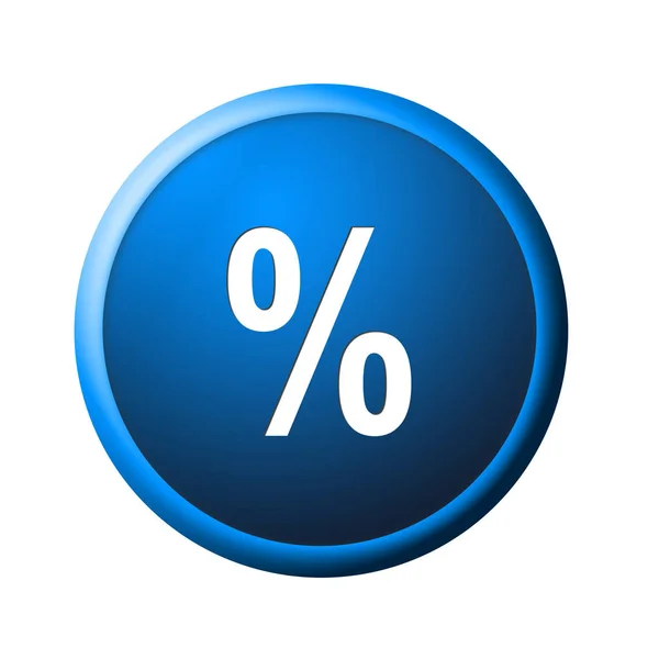 Percent Button Isolated White Background — Stock Photo, Image