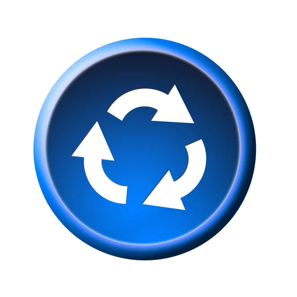 Recyklační Tlačítko Ilustrace Eco — Stock fotografie