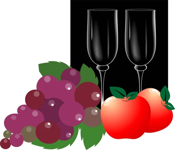 Illustrazione Vettoriale Bicchiere Vino — Foto Stock