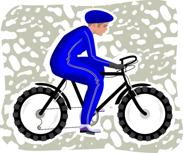 Vektor Illustration Cyklist Ridning Cykel — Stockfoto