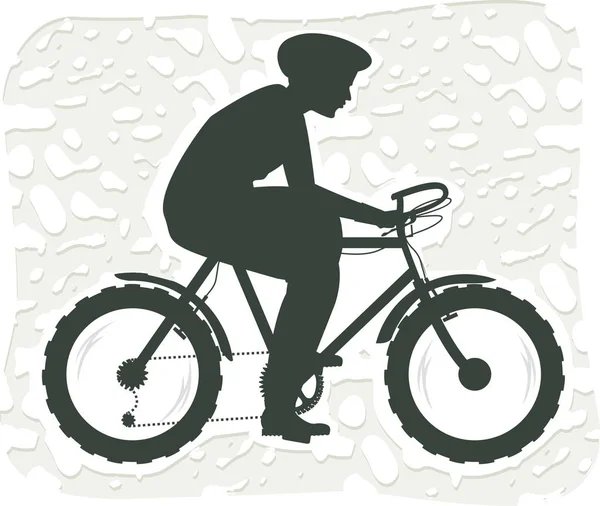 Vector Illustration Man Bicycle — Stock Photo, Image