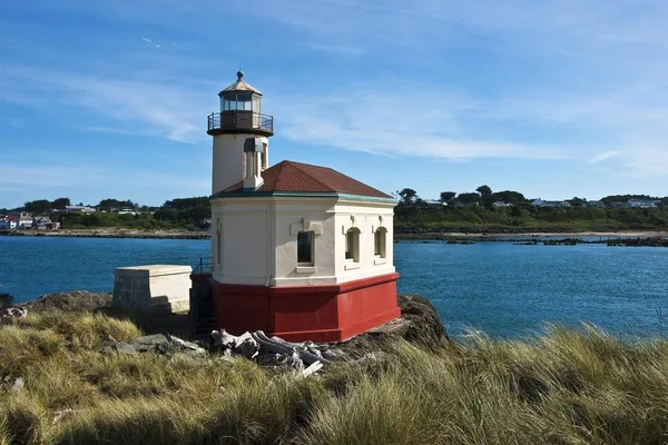 Faro Del Río Coquille Paisaje Naturaleza Fondo — Foto de Stock