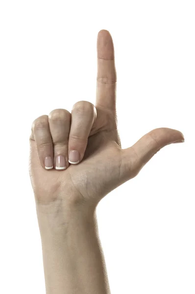 Hand Gesture Isolated White Background — Stock Photo, Image