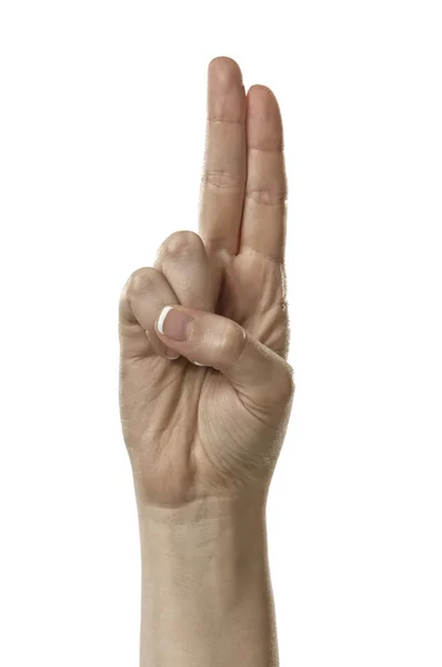 Hand Gesture Isolated White Background — Stock Photo, Image