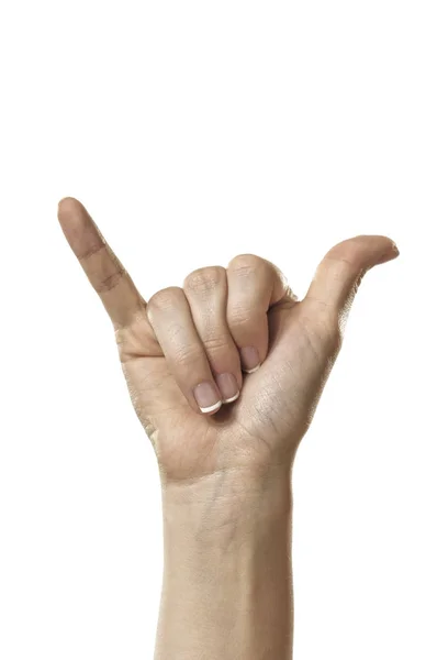 Hand Gesture Isolated White Background — Stock Photo, Image