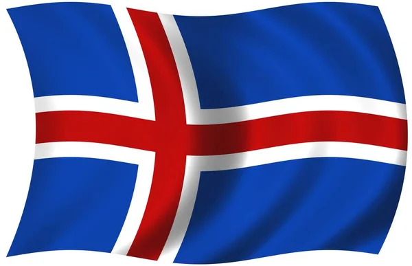 Bandeira Nacional Iceland Cores País Nacional — Fotografia de Stock