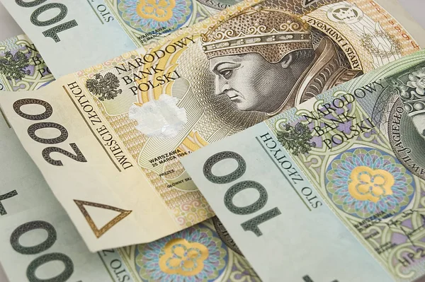 Hintergrund Der Polnischen Zloty Banknoten — Stockfoto