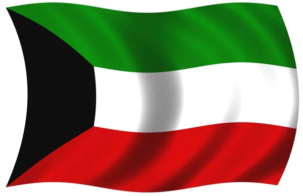 Εθνική Σημαία Του Kuwait Εθνικά Χρώματα — Φωτογραφία Αρχείου