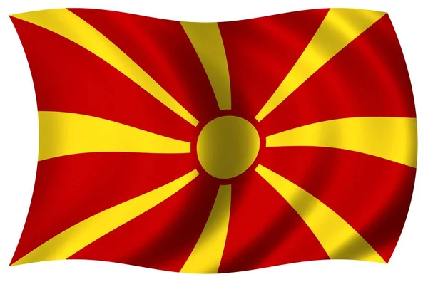 Εθνική Σημαία Της Μακεδονίας Εθνική Σημαία Χώρας — Φωτογραφία Αρχείου