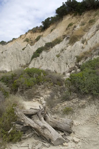 Eroded Clay Formations Zakynthos — 图库照片