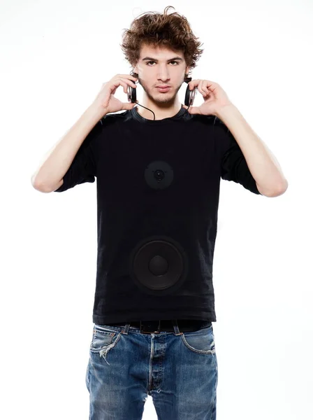 Joven Escuchando Música — Foto de Stock