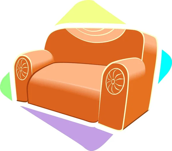 Illustration Colorée Canapé Conceptuel Moderne — Photo