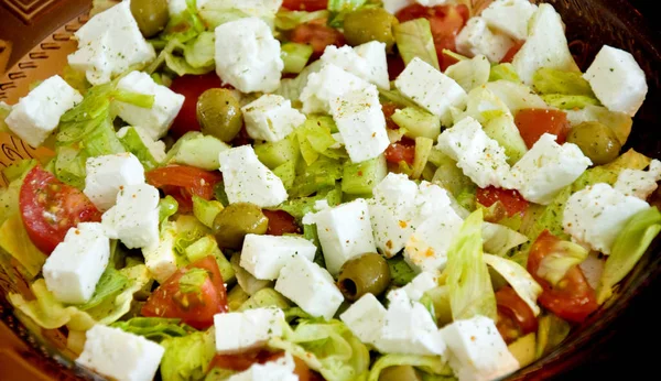 Nahaufnahme Von Frischem Leckerem Salat — Stockfoto