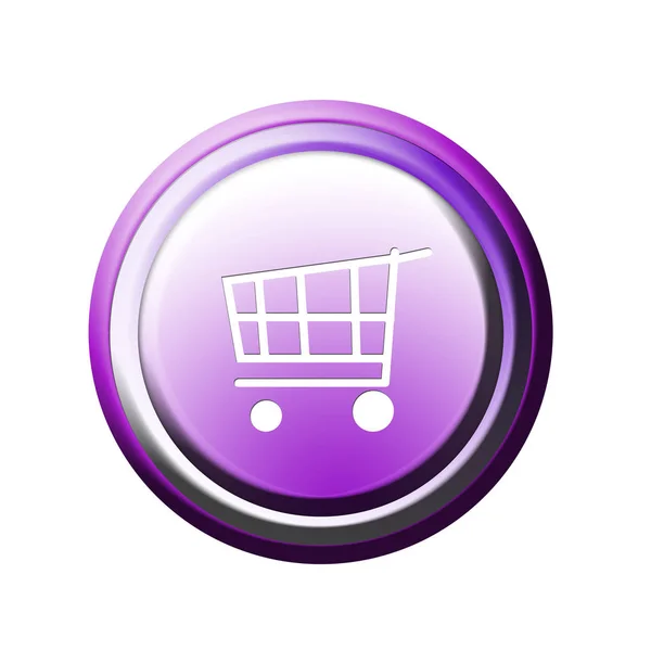 Online Shop Button Isolated White Illustration — Stock Photo, Image