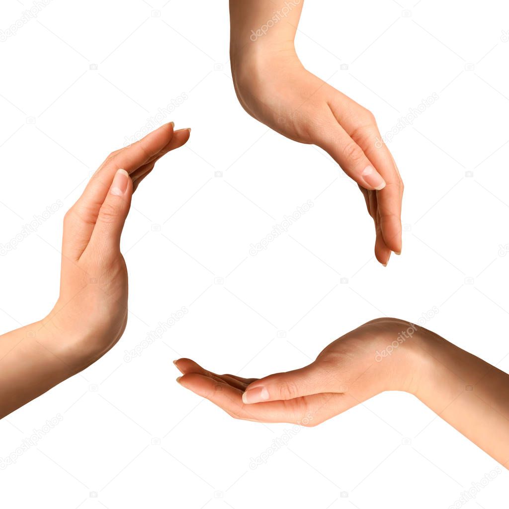 Closeup of hand sign or gesture