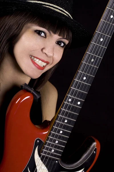 Femme Avec Une Guitare — Photo