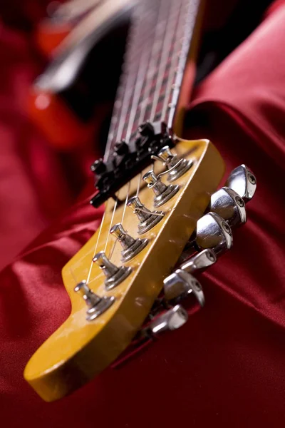 Guitarra Cabeça Close — Fotografia de Stock