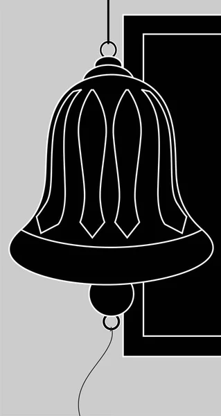 Glockensymbol Schwarzen Stil Isoliert Auf Weißem Hintergrund Weihnachtssymbol — Stockfoto