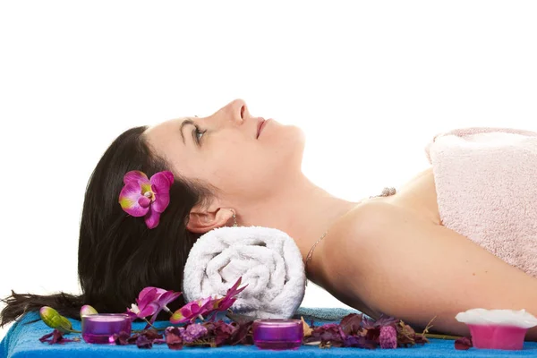 Mujer Spa Con Flor — Foto de Stock