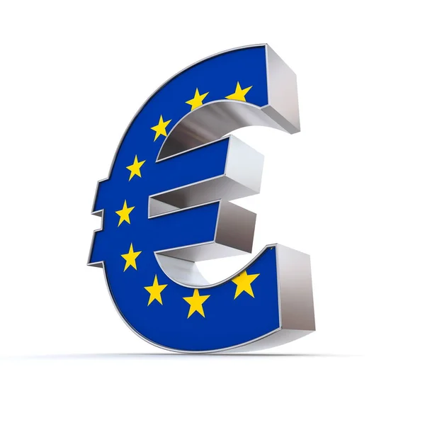 Shiny Euro Symbol Textured Front Flag European Union — Stock fotografie