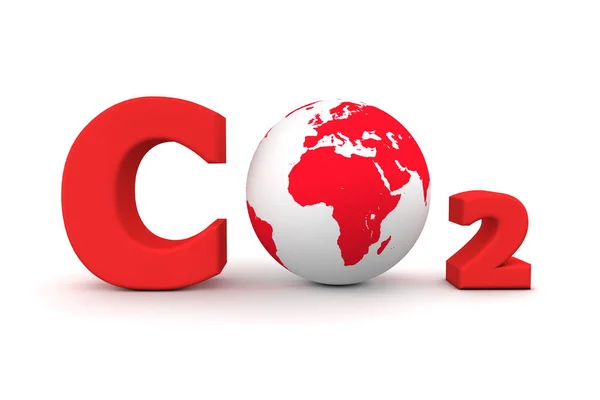 Koolstofdioxide Co2 Wereldwijd Rood — Stockfoto