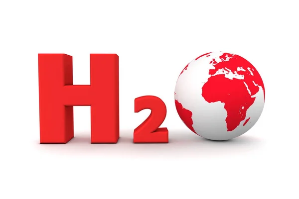 Global Hydrogen Oxide H2O Red — Stock Photo, Image