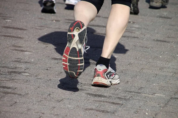 Close Male Legs Running — Stock Photo, Image