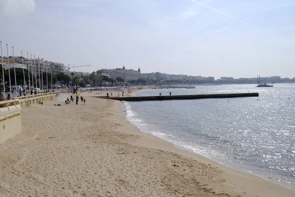 Stranden Cannes Och Croisette Frankrike — Stockfoto