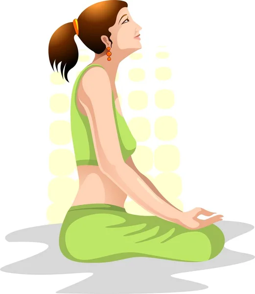 Illustratuion Girl Yoga Position — Stock Photo, Image