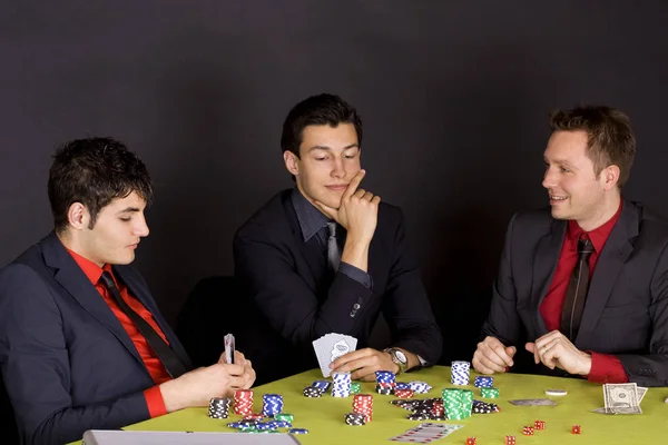 Two Businessmen Playing Cards Casino — Stock Photo, Image