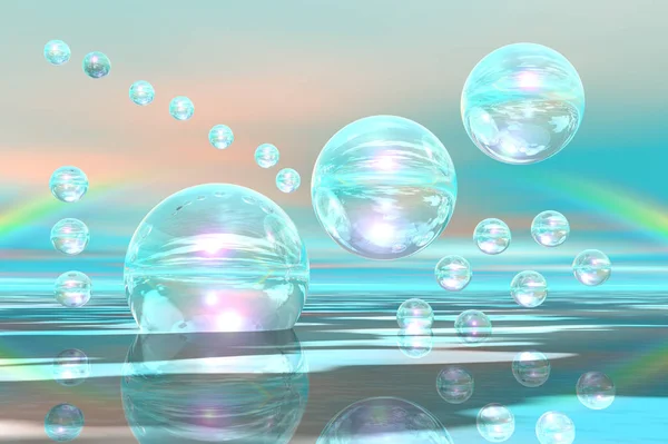 Мыльные Пузыри Небе — стоковое фото