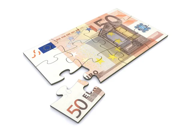 Puzzle Billet Euros — Photo