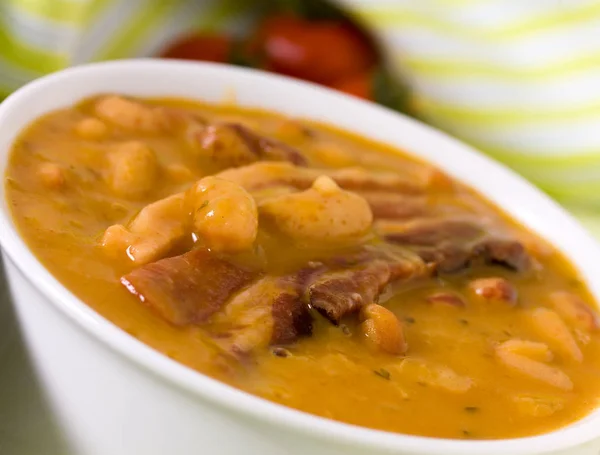 Sopa Ternera Con Bacon Ahumado — Foto de Stock