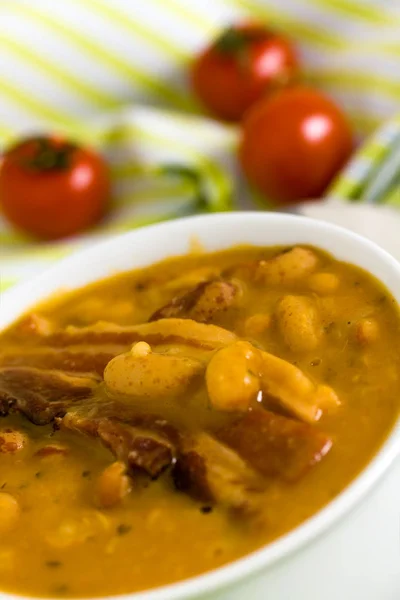 Sopa Ternera Con Bacon Ahumado — Foto de Stock