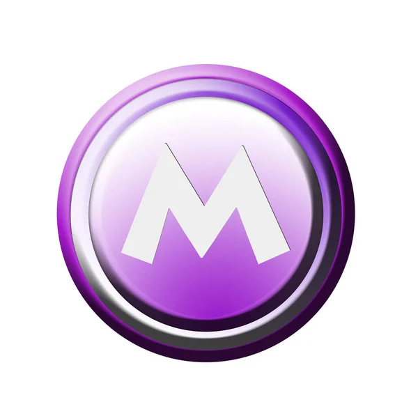 手紙Mのボタン — ストック写真