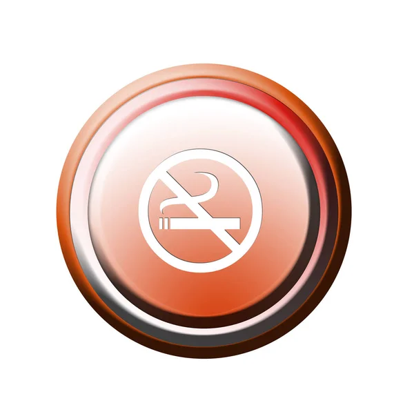 Sigara Içilmeyen Simgesi Olan Düğme — Stok fotoğraf