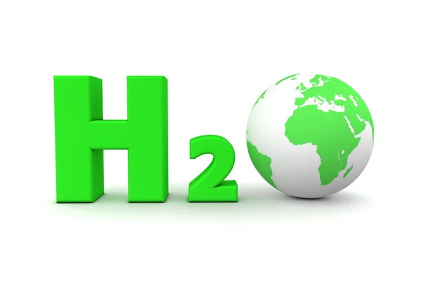 Global Hydrogen Oxide H2O Green — Stock Photo, Image