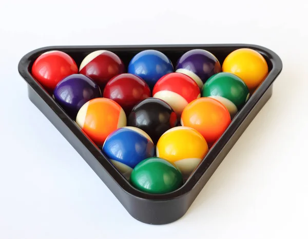 Brightly Colored Pool Billiard Balls White — Stock Photo, Image