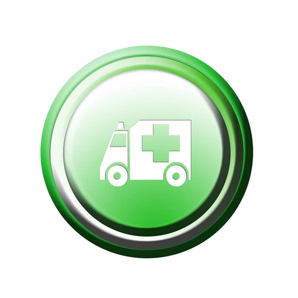 Ambulance Press Button Illustration — Stock Photo, Image