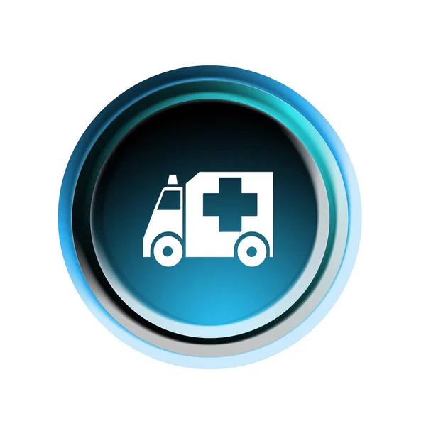 Ambulance Press Button Illustration — Stock Photo, Image